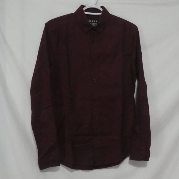TOPMAN - Stretch - Skinny Fit | small | Classic Burgundy Long Sleeve Shirt - Picture 1 of 14